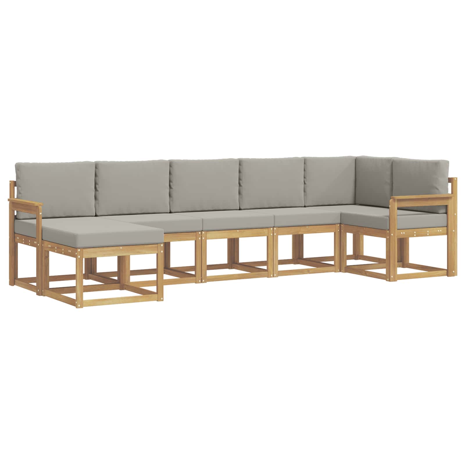 vidaXL Zestaw sof na zewnątrz z poduszką 7 pcs Biały i jasnoszary