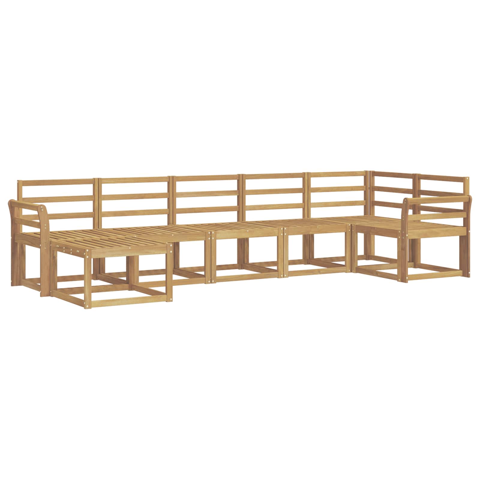 vidaXL Zestaw sof na zewnątrz 7 pcs Biały Lite Drewno Akacji