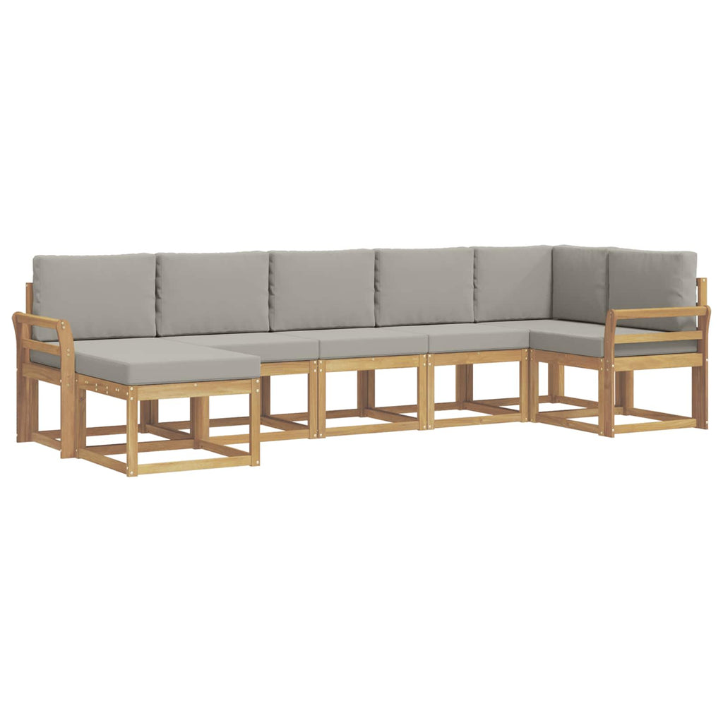 vidaXL Zestaw sof na zewnątrz z poduszką 7 pcs Biały i jasnoszary