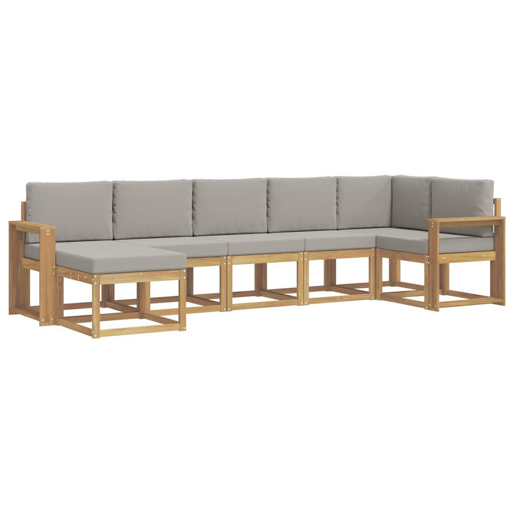 vidaXL Zestaw sof na zewnątrz z poduszką 7 pcs Biały i jasnoszary