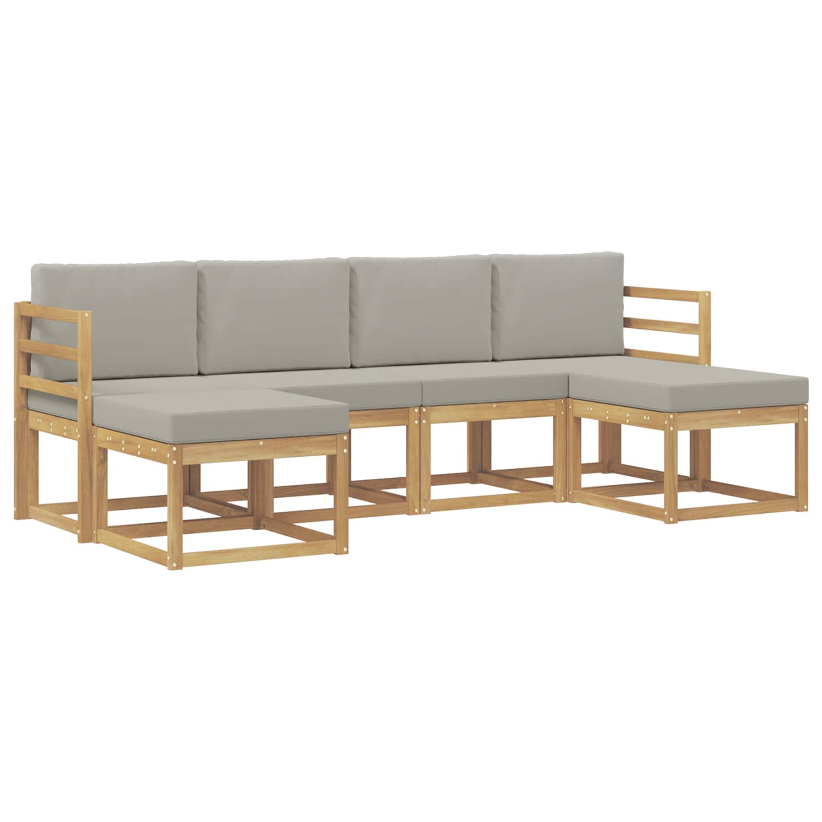 vidaXL Zestaw sof na zewnątrz z poduszką 6 pcs Biały i jasnoszary