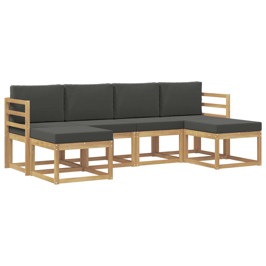 vidaXL Zestaw sof na zewnątrz 6 pcs Biały i antracyt Poliester