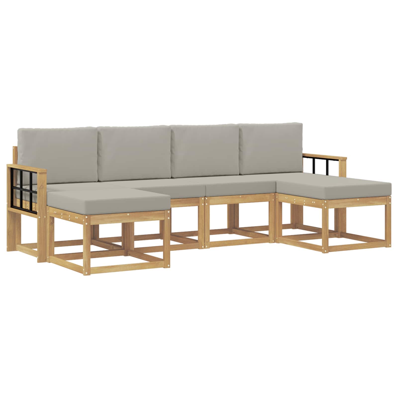 vidaXL Zestaw sof na zewnątrz z poduszką 6 pcs Biały i jasnoszary