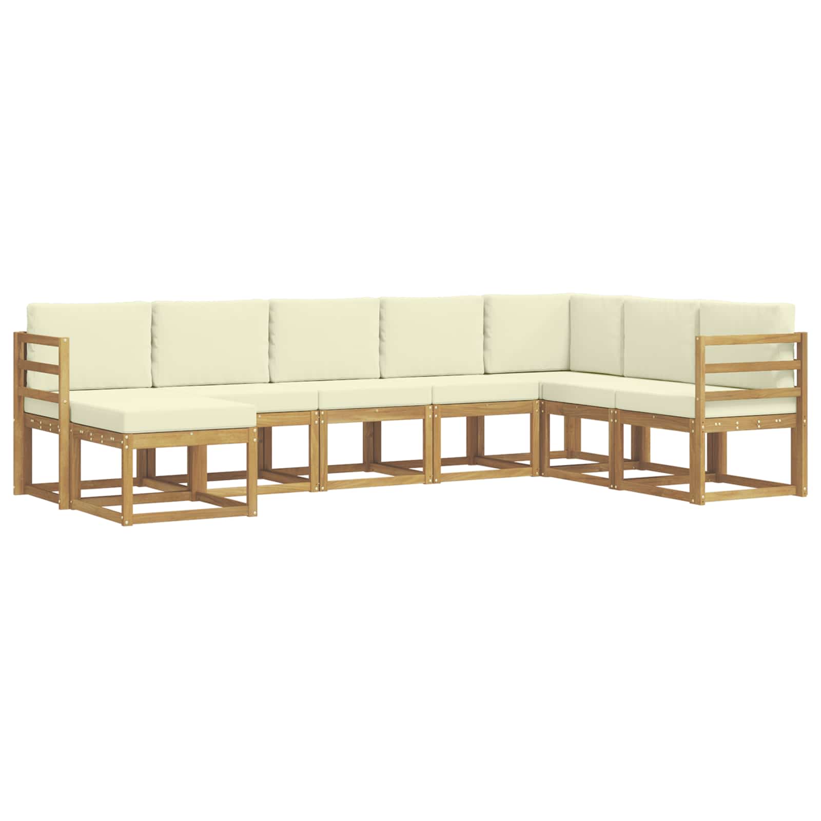 vidaXL Zestaw sof na zewnątrz z poduszką 8 pcs Biały i kremowy