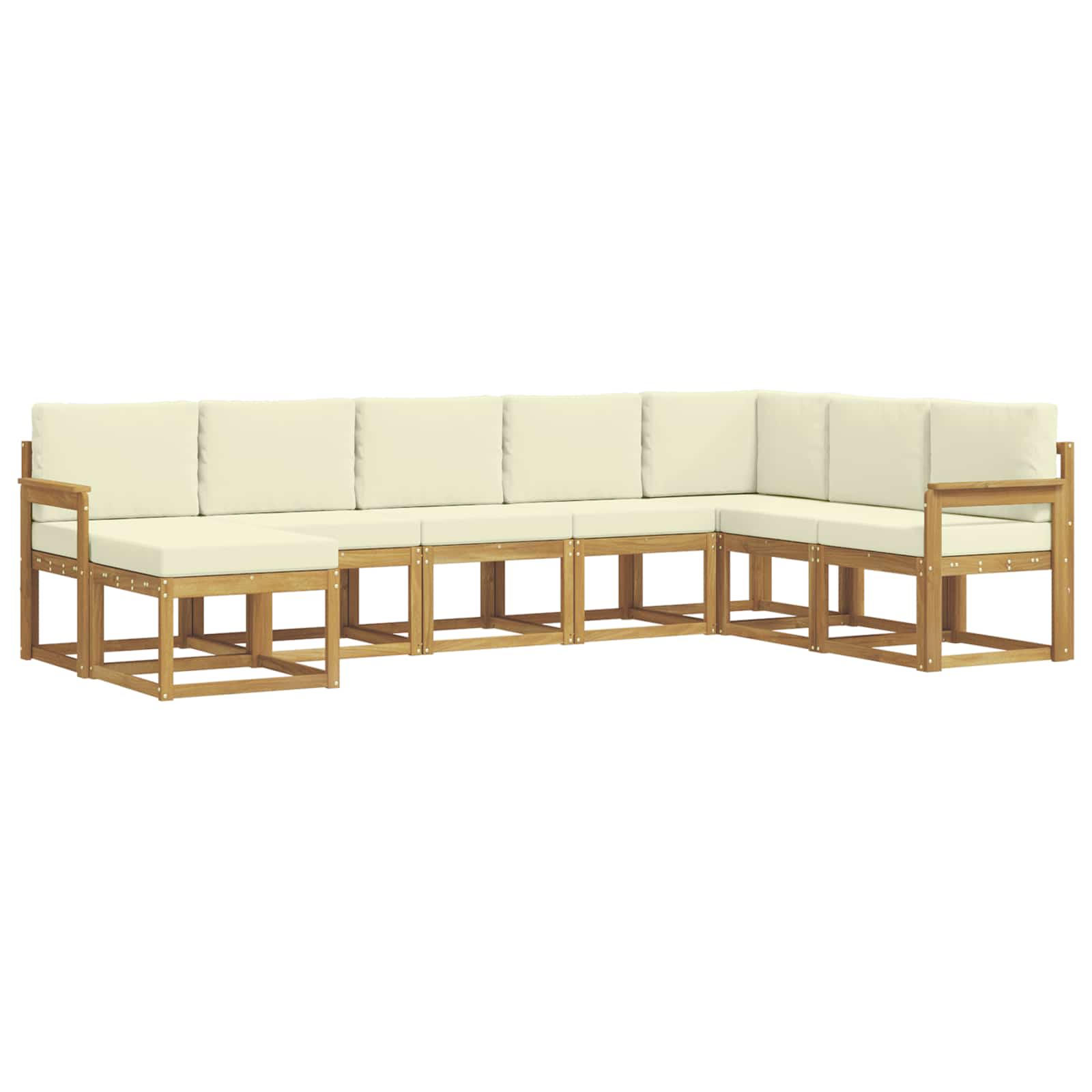 vidaXL Zestaw sof na zewnątrz z poduszką 8 pcs Biały i kremowy