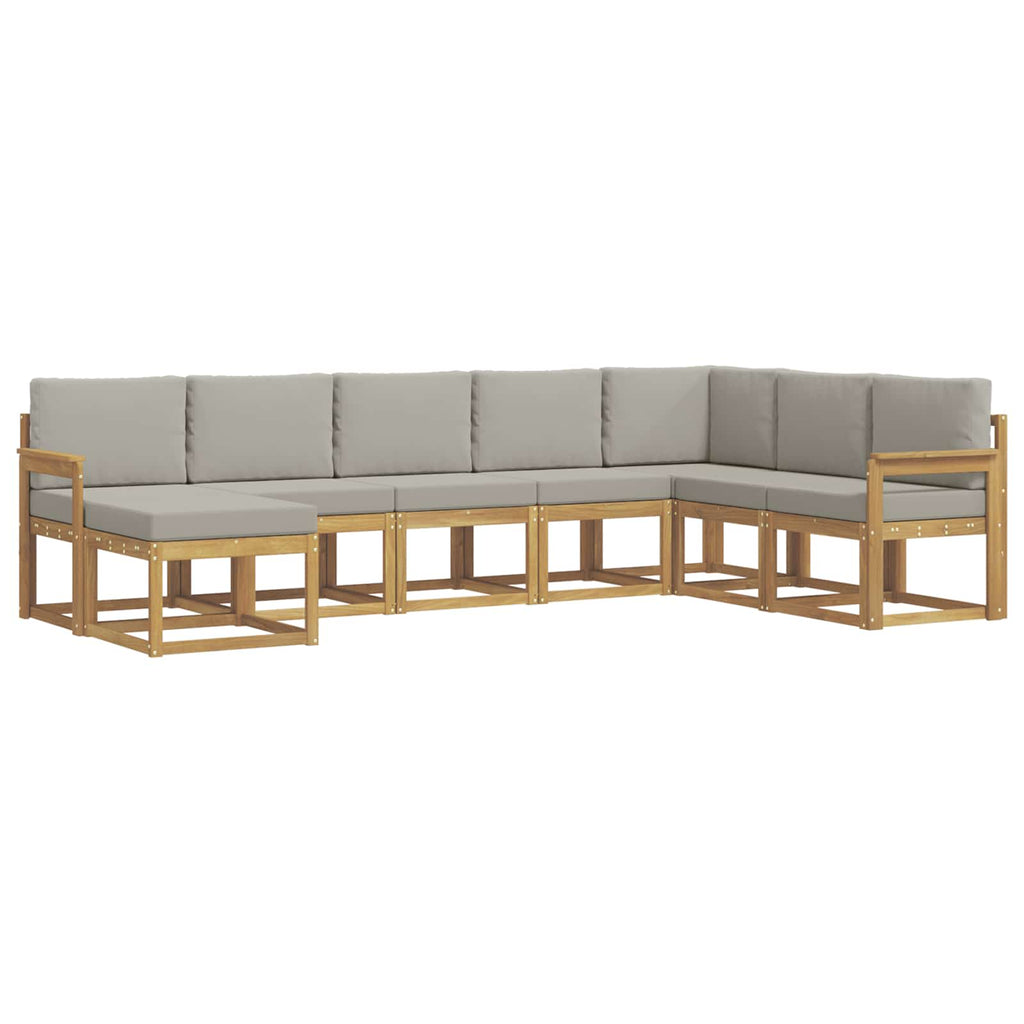 vidaXL Zestaw sof na zewnątrz z poduszką 8 pcs Biały i jasnoszary