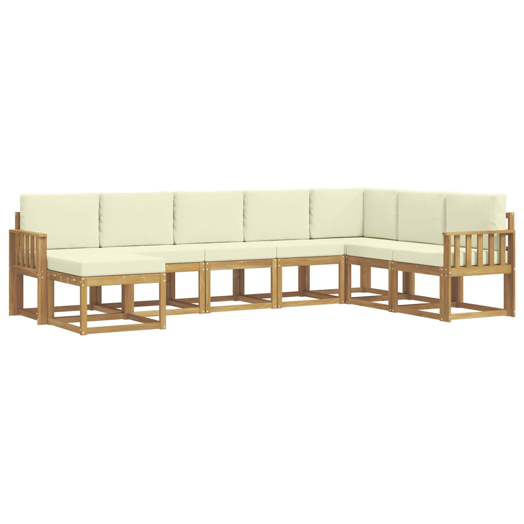 vidaXL Zestaw sof na zewnątrz z poduszką 8 pcs Biały i kremowy