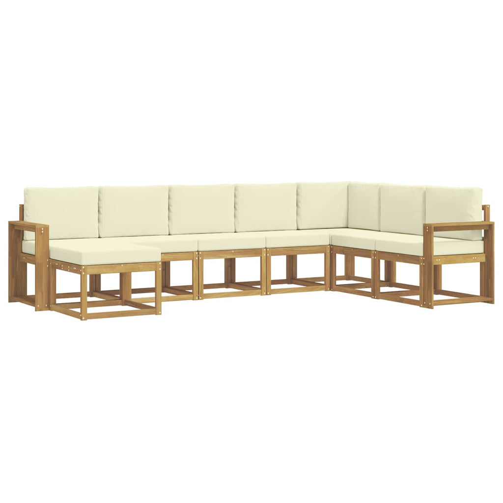 vidaXL Zestaw sof na zewnątrz z poduszką 8 pcs Biały i kremowy
