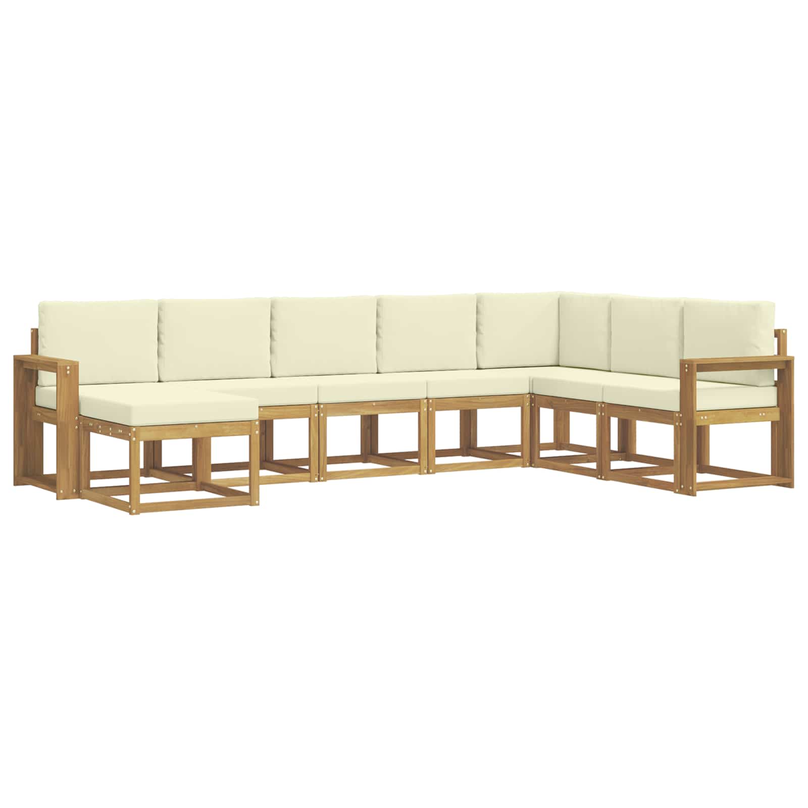 vidaXL Zestaw sof na zewnątrz z poduszką 8 pcs Biały i kremowy
