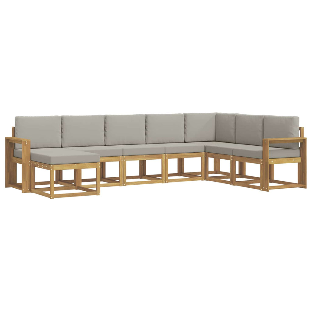 vidaXL Zestaw sof na zewnątrz z poduszką 8 pcs Biały i jasnoszary