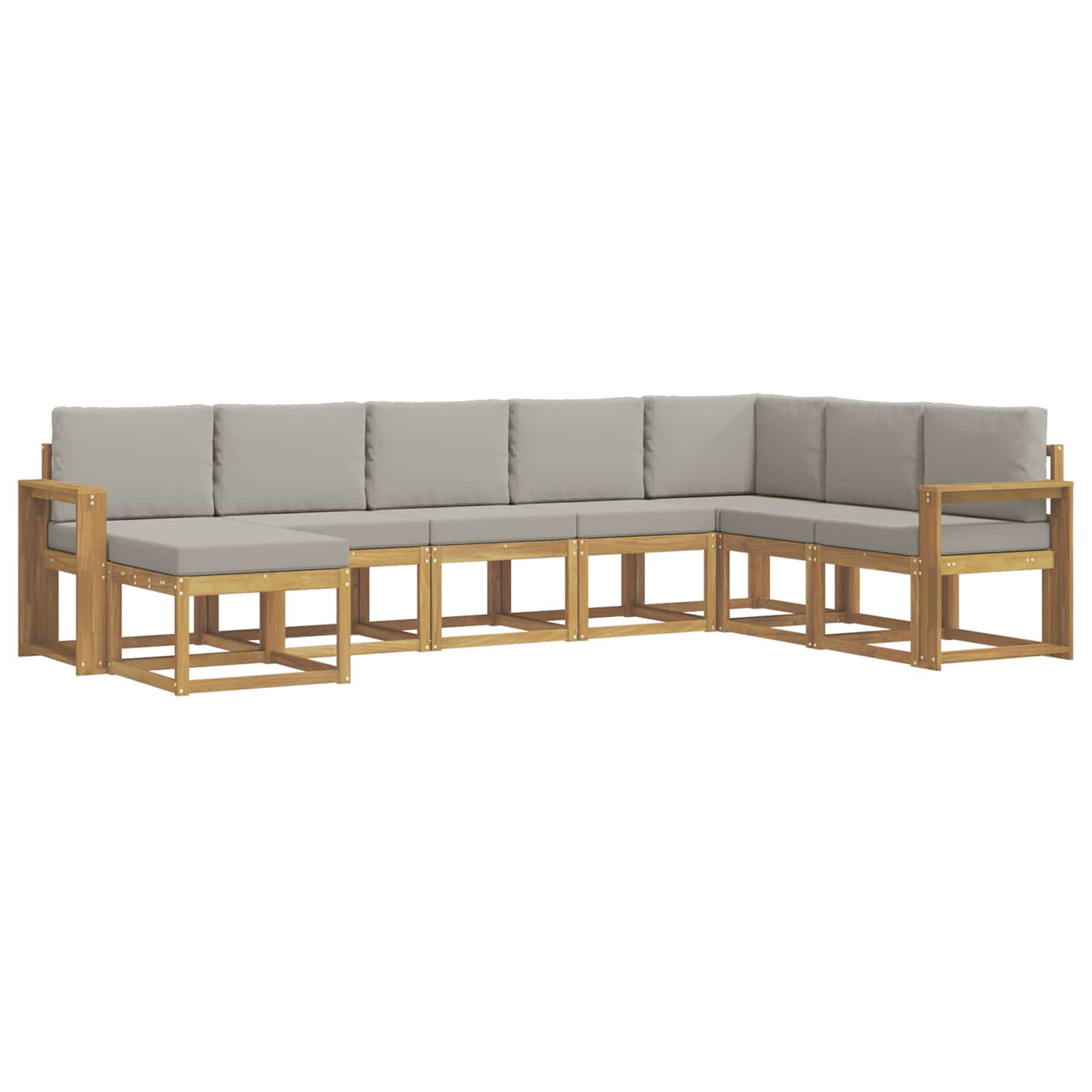 vidaXL Zestaw sof na zewnątrz z poduszką 8 pcs Biały i jasnoszary