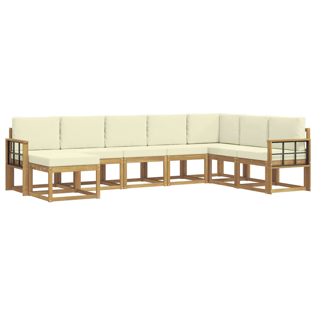 vidaXL Zestaw sof na zewnątrz z poduszką 8 pcs Biały i kremowy