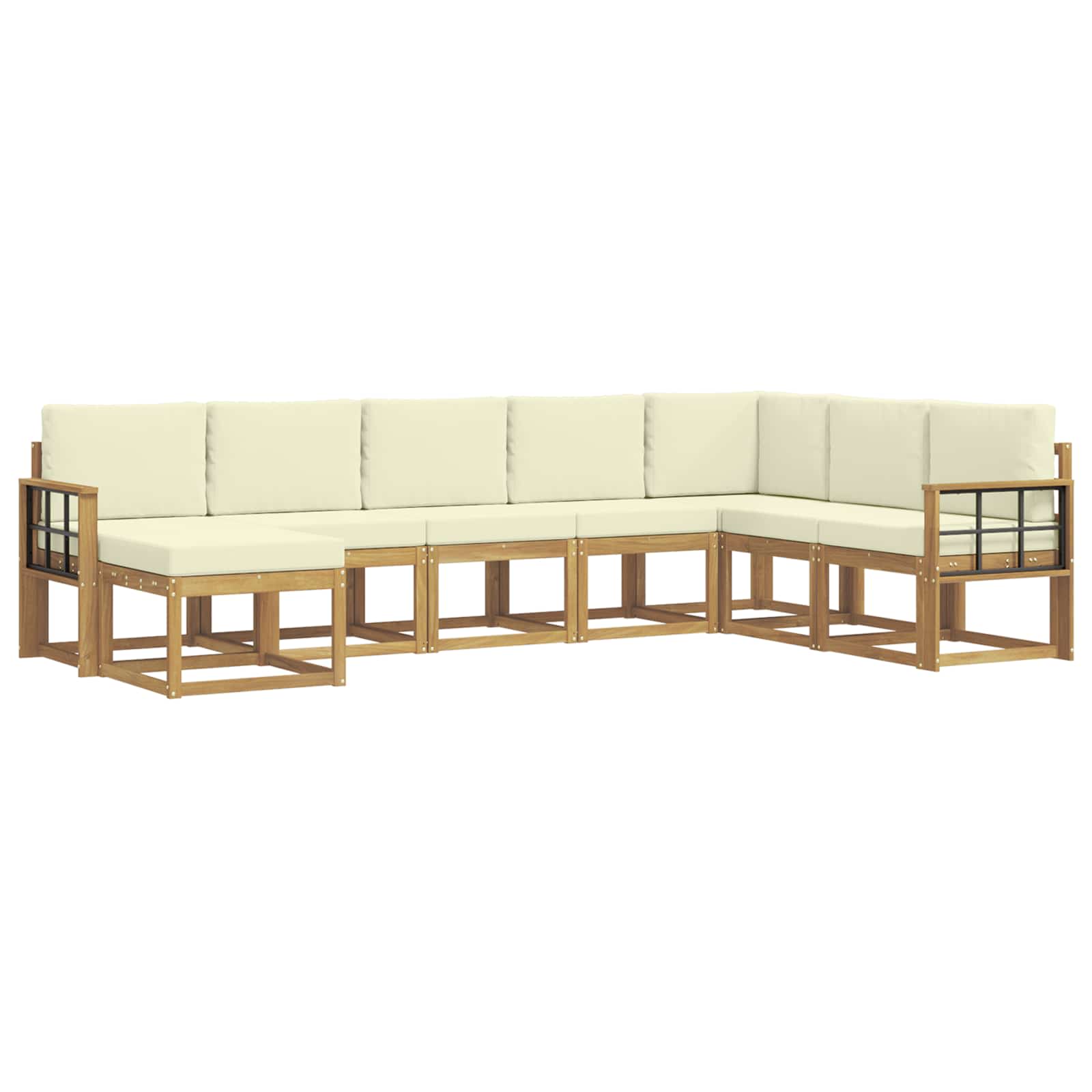 vidaXL Zestaw sof na zewnątrz z poduszką 8 pcs Biały i kremowy