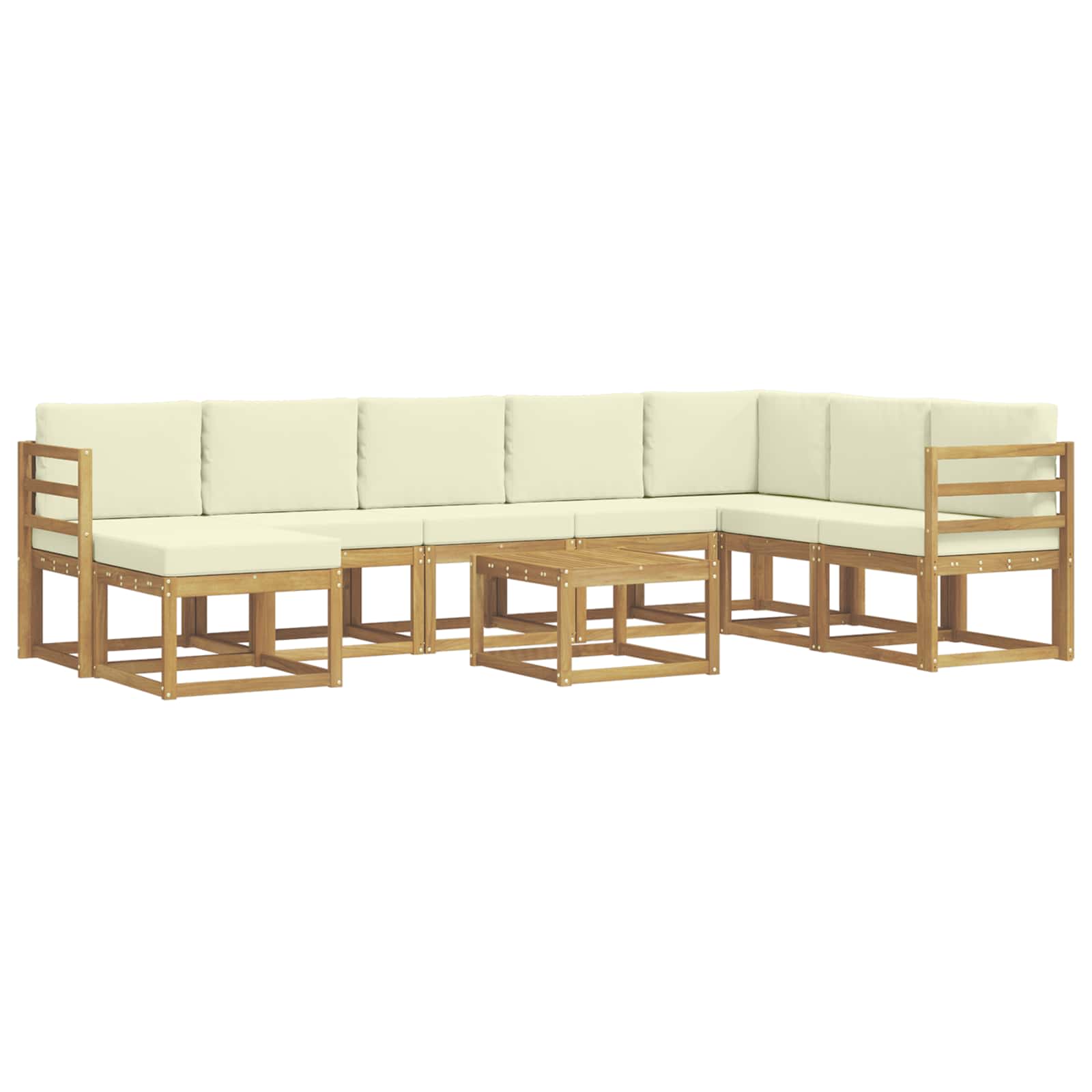 vidaXL Zestaw sof na zewnątrz z poduszką 9 pcs Biały i kremowy