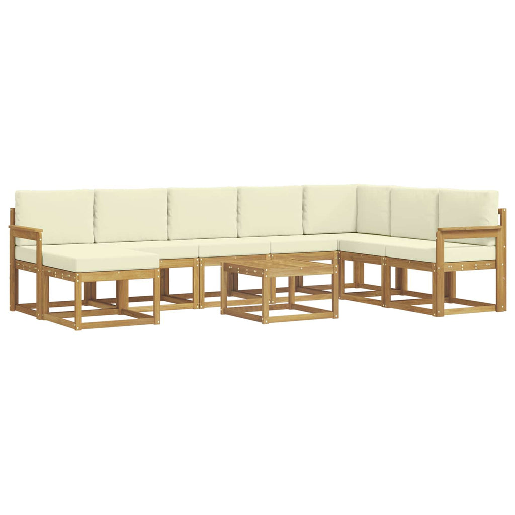 vidaXL Zestaw sof na zewnątrz z poduszką 9 pcs Biały i kremowy