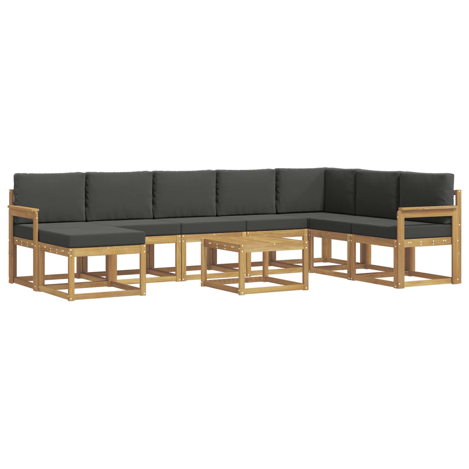 vidaXL Zestaw sof na zewnątrz z poduszką 9 pcs Biały i antracyt
