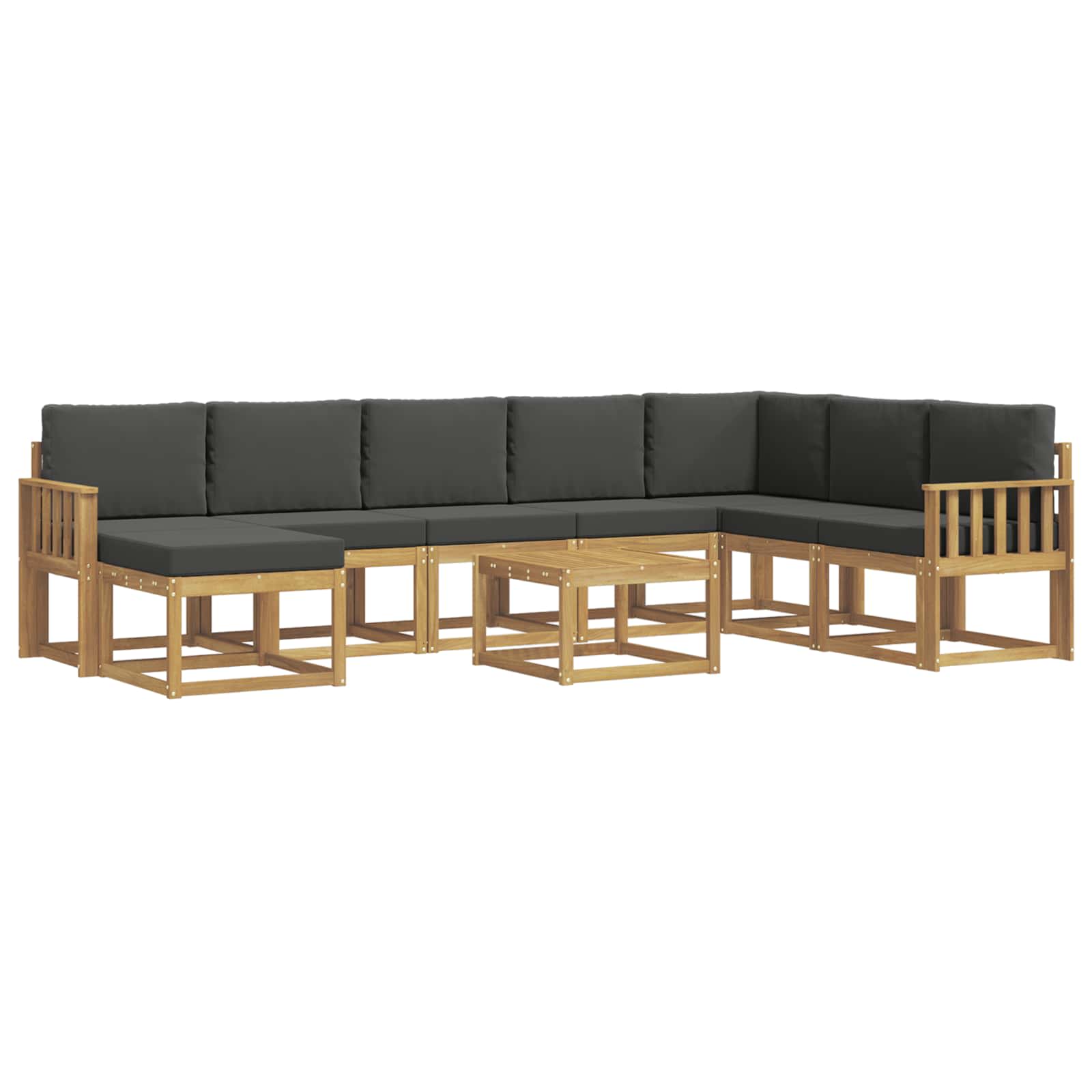 vidaXL Zestaw sof na zewnątrz z poduszką 9 pcs Biały i antracyt