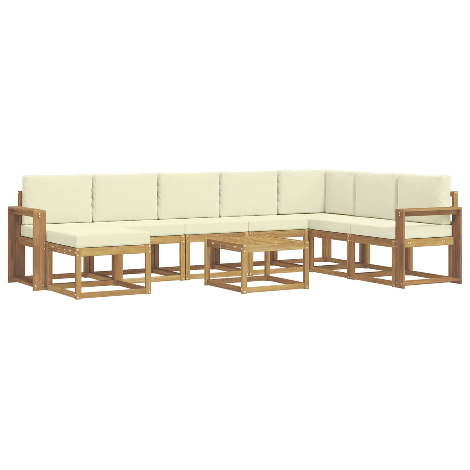 vidaXL Zestaw sof na zewnątrz z poduszką 9 pcs Biały i kremowy