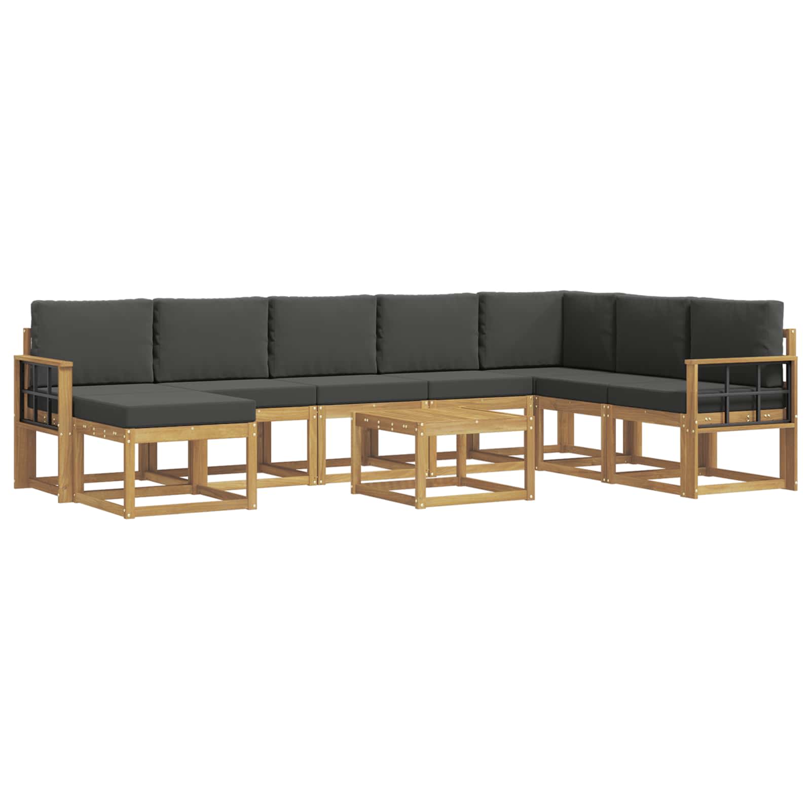 vidaXL Zestaw sof na zewnątrz z poduszką 9 pcs Biały i antracyt