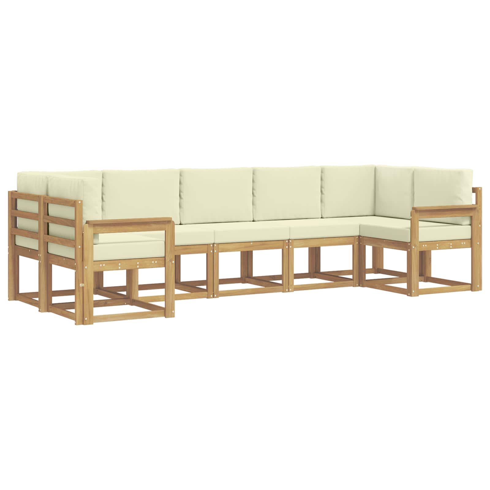 vidaXL Zestaw sof na zewnątrz z poduszką 7 pcs Biały i kremowy