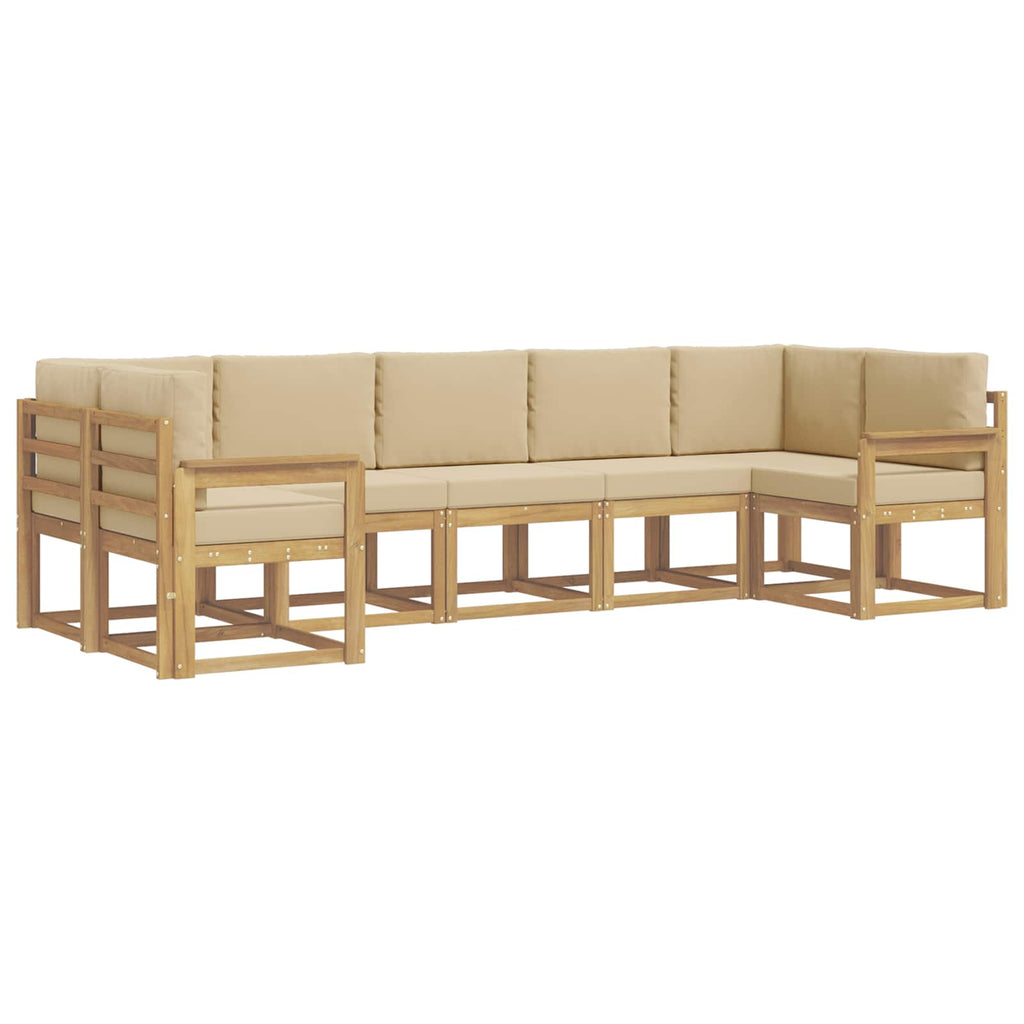 vidaXL Zestaw sof na zewnątrz z poduszką 7 pcs Biały i Beżowy