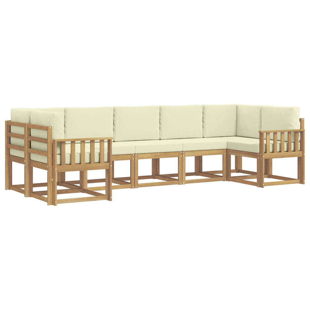 vidaXL Zestaw sof na zewnątrz z poduszką 7 pcs Biały i kremowy