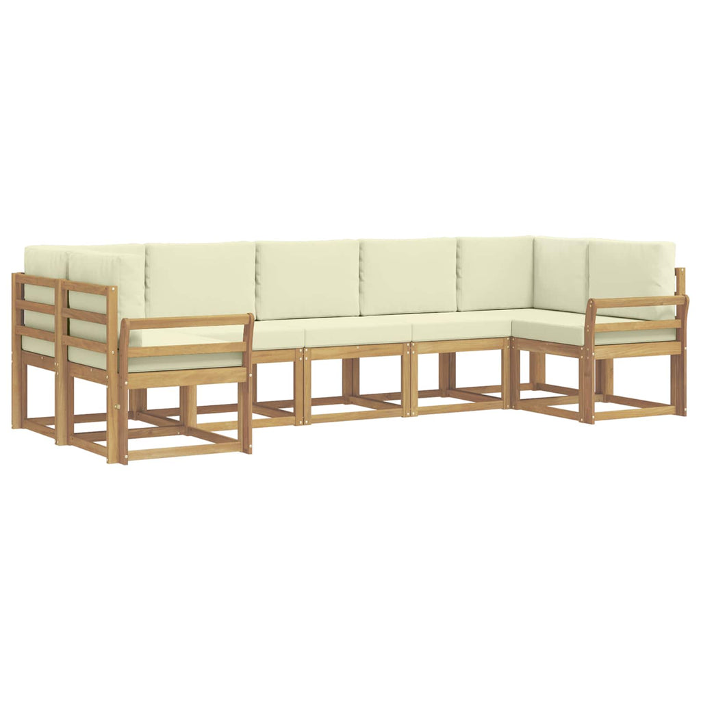 vidaXL Zestaw sof na zewnątrz z poduszką 7 pcs Biały i kremowy