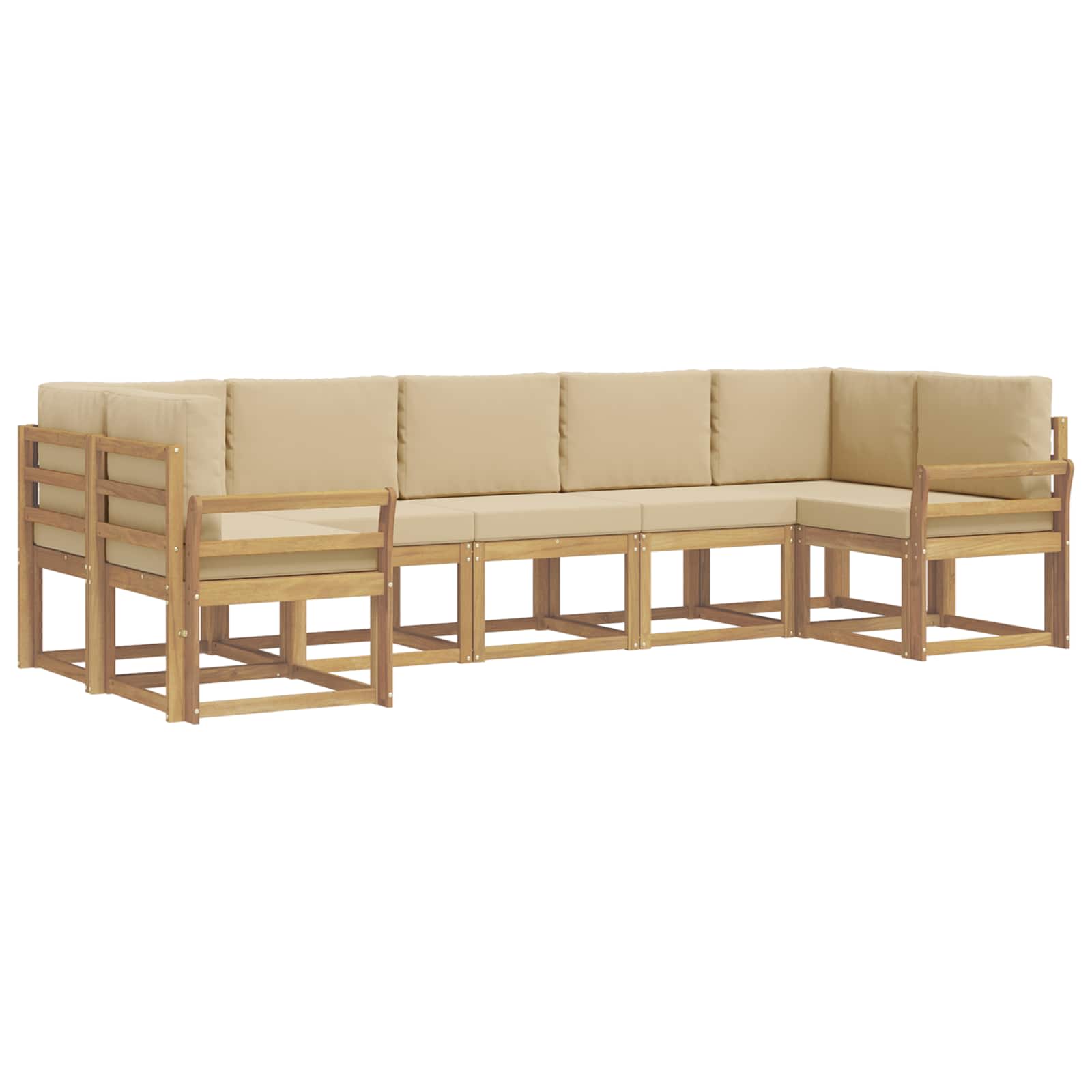 vidaXL Zestaw sof na zewnątrz z poduszką 7 pcs Biały i Beżowy