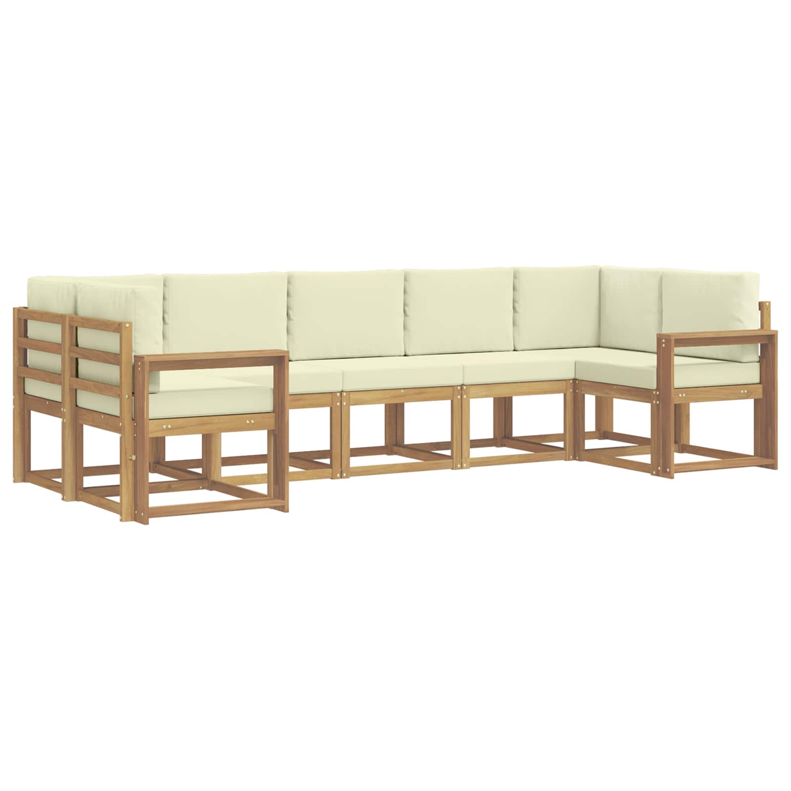 vidaXL Zestaw sof na zewnątrz z poduszką 7 pcs Biały i kremowy