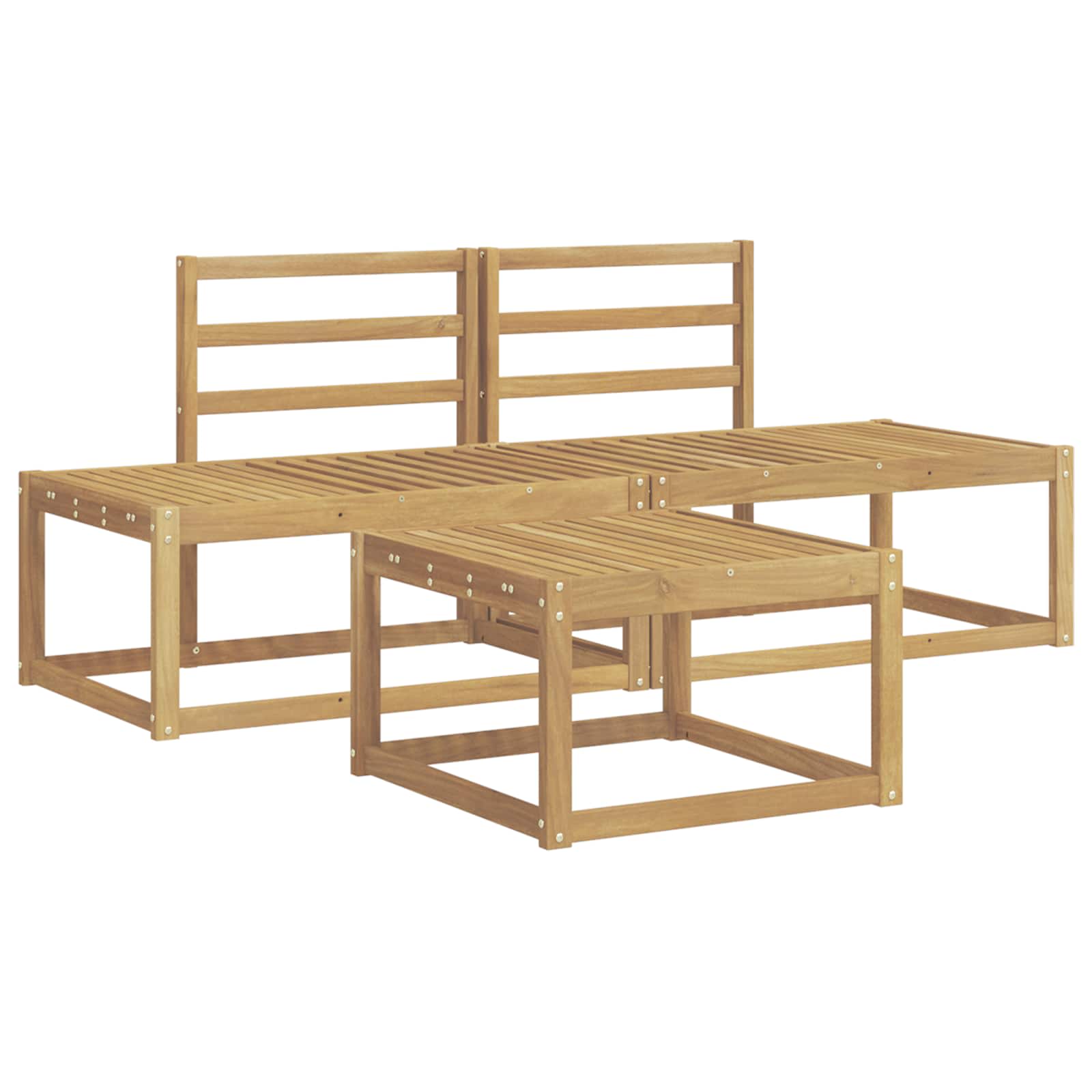 vidaXL Zestaw sof na zewnątrz 3 pcs Biały Lite Drewno Akacji