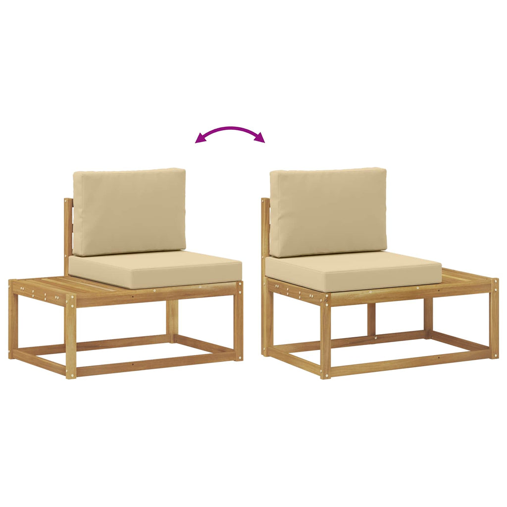 vidaXL Zestaw sof na zewnątrz 3 Sztuka Biały i Beżowy Poliester