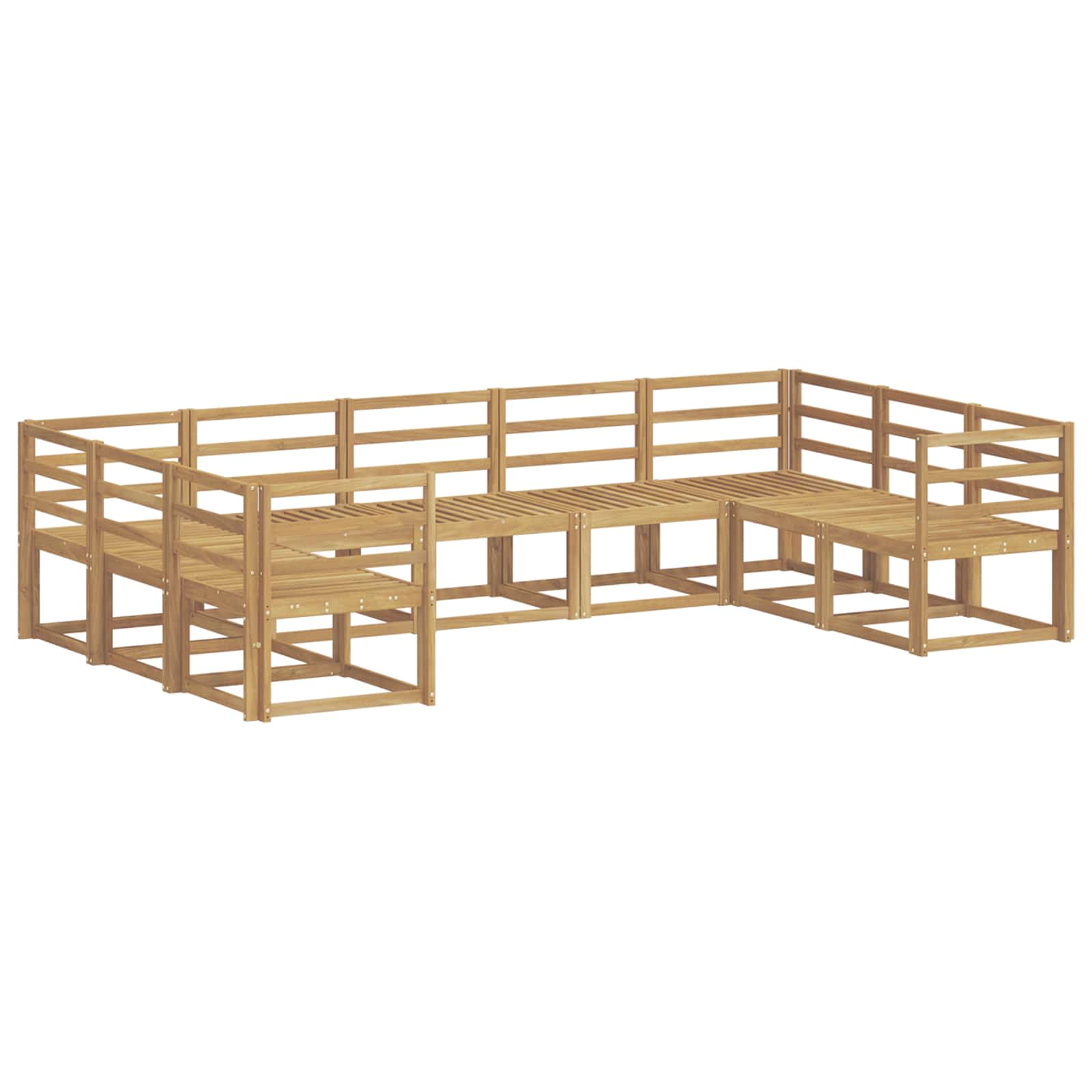 vidaXL Zestaw sof na zewnątrz 9 pcs Biały Lite Drewno Akacji