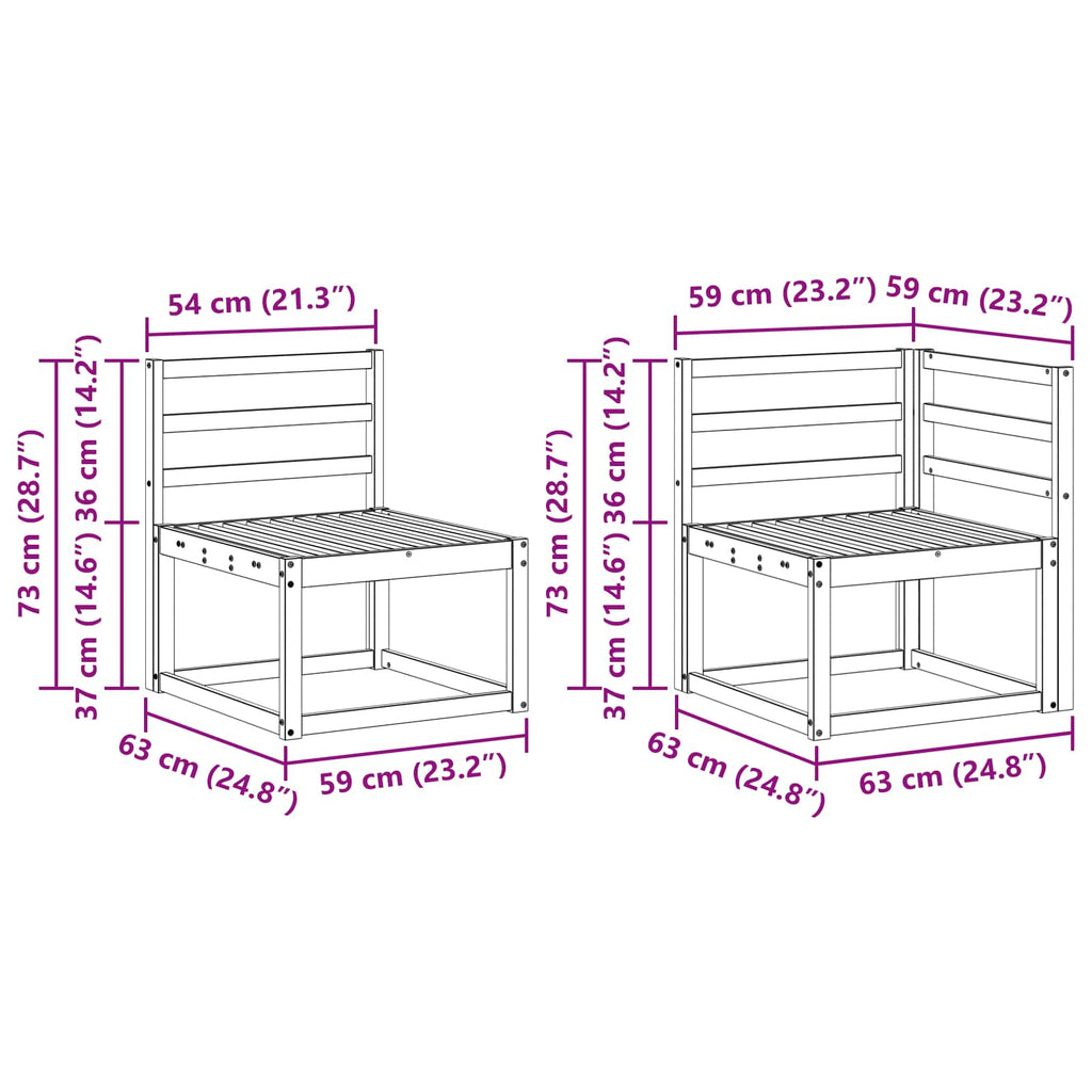 vidaXL Zestaw sof na zewnątrz 9 pcs Biały Lite Drewno Akacji