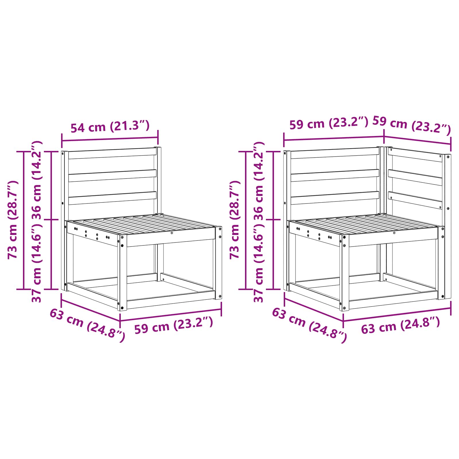 vidaXL Zestaw sof na zewnątrz 9 pcs Biały Lite Drewno Akacji
