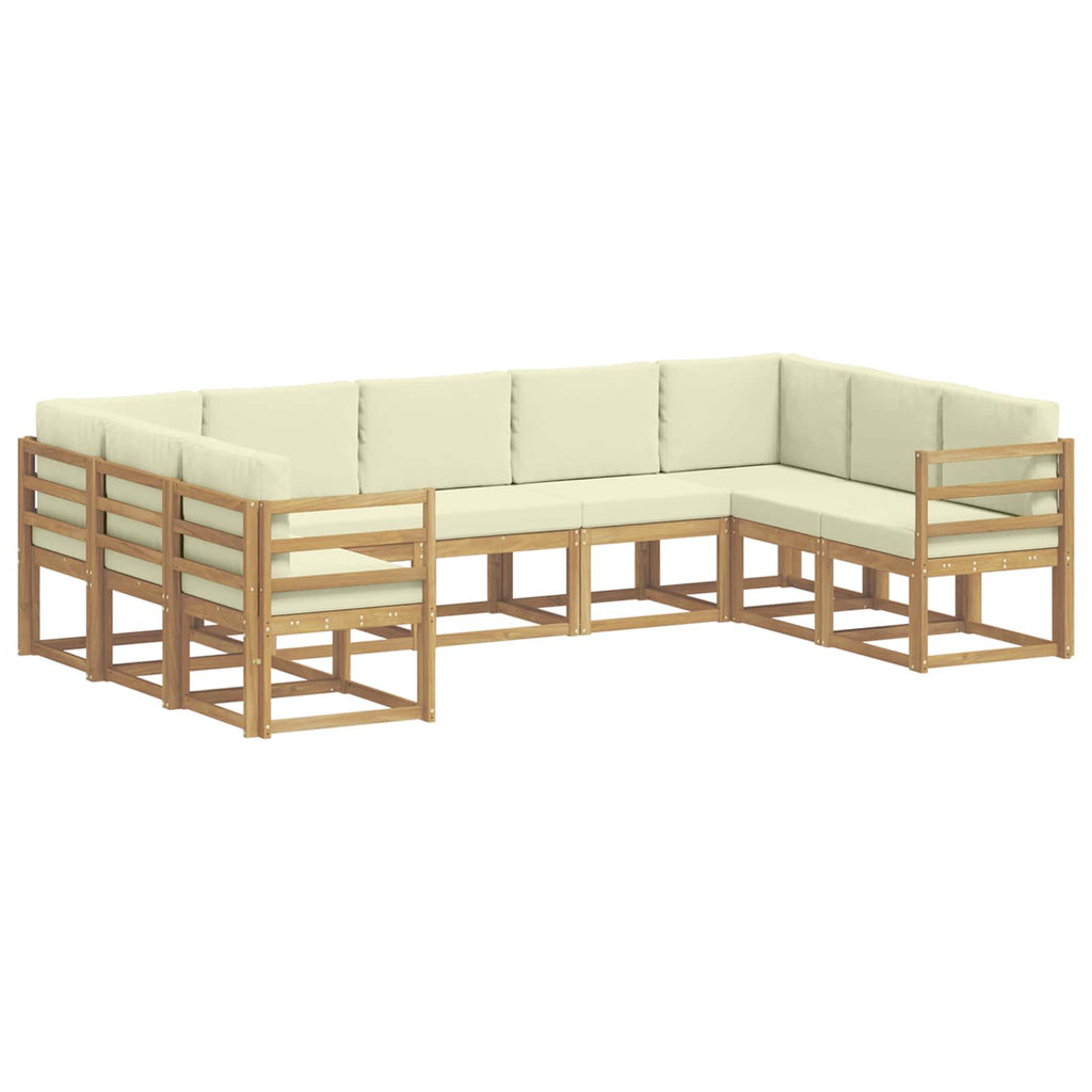 vidaXL Zestaw sof na zewnątrz z poduszką 9 pcs Biały i kremowy