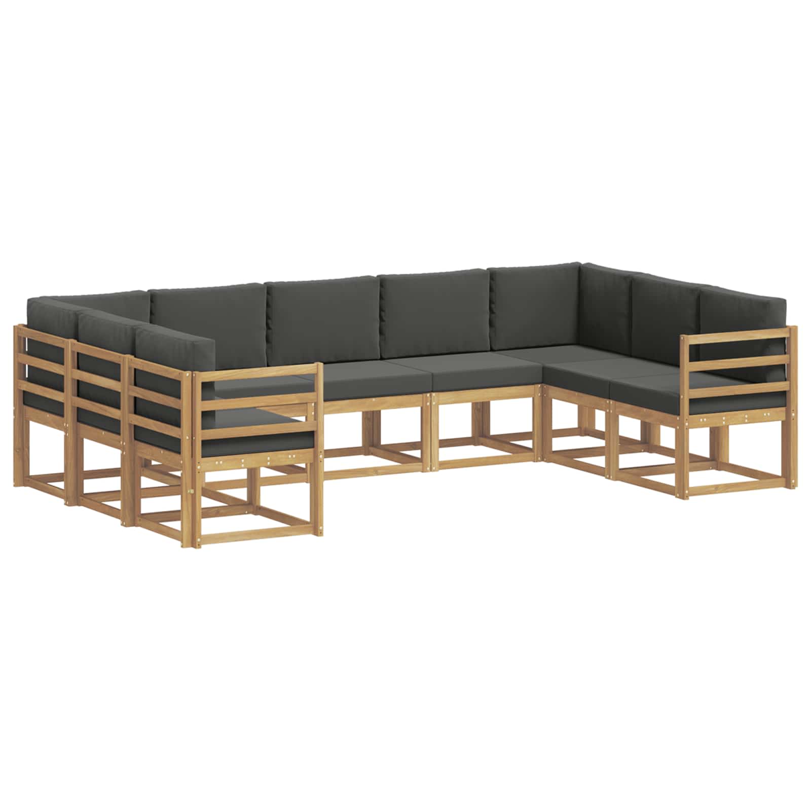 vidaXL Zestaw sof na zewnątrz z poduszką 9 pcs Biały i antracyt