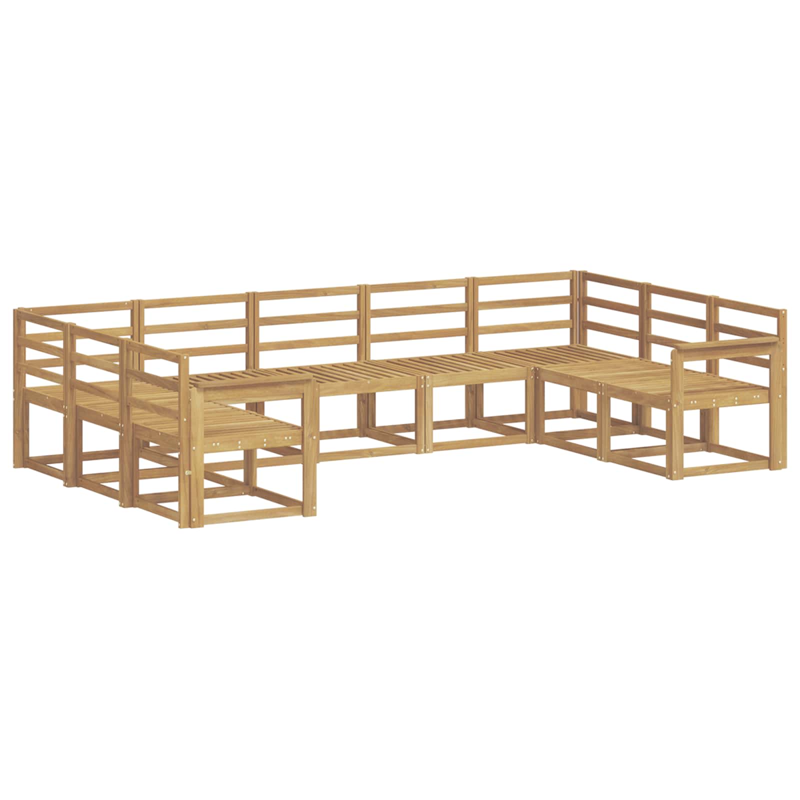 vidaXL Zestaw sof na zewnątrz 9 pcs Biały Lite Drewno Akacji