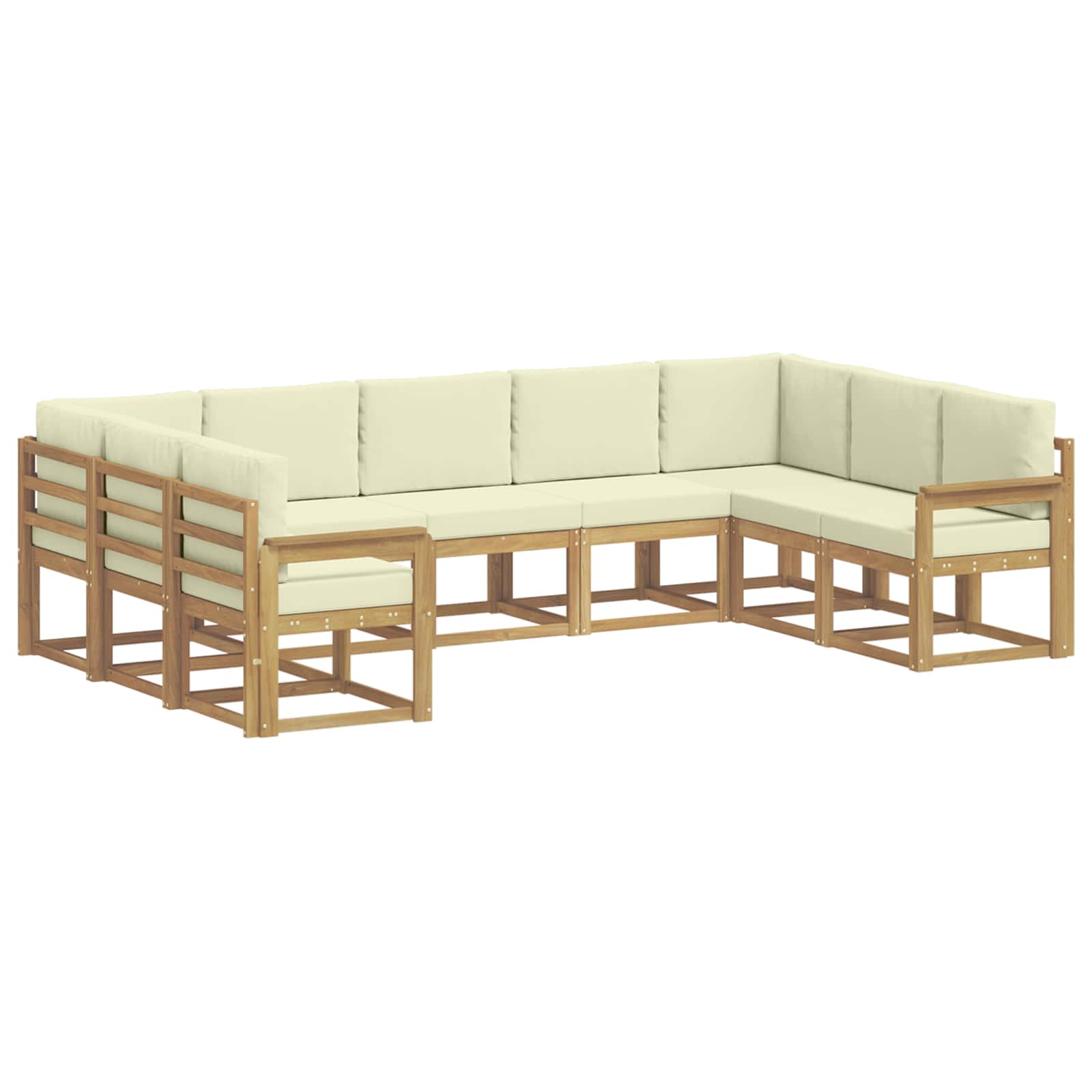 vidaXL Zestaw sof na zewnątrz z poduszką 9 pcs Biały i kremowy