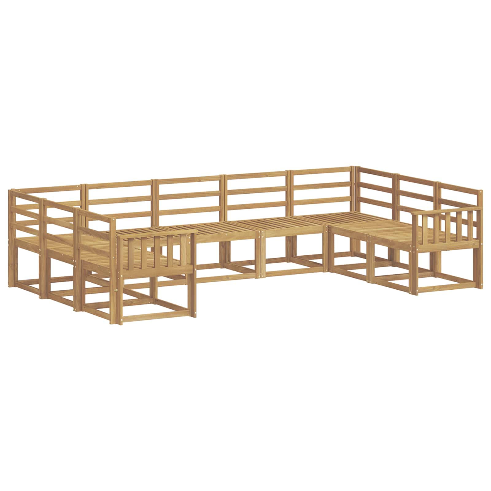 vidaXL Zestaw sof na zewnątrz 9 pcs Biały Lite Drewno Akacji