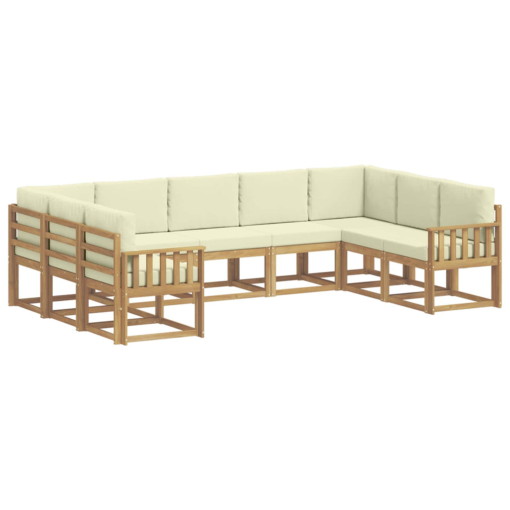 vidaXL Zestaw sof na zewnątrz z poduszką 9 pcs Biały i kremowy
