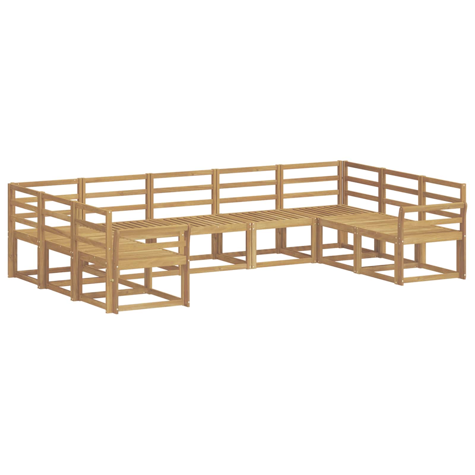 vidaXL Zestaw sof na zewnątrz 9 pcs Biały Lite Drewno Akacji