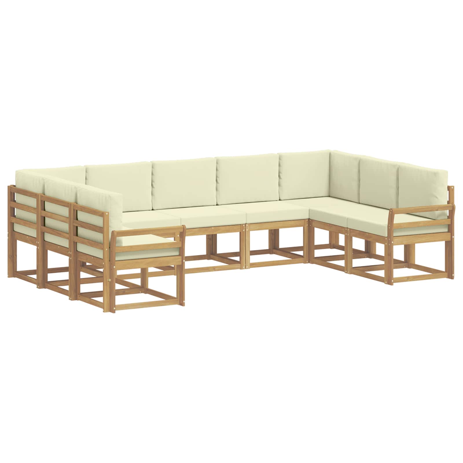 vidaXL Zestaw sof na zewnątrz z poduszką 9 pcs Biały i kremowy