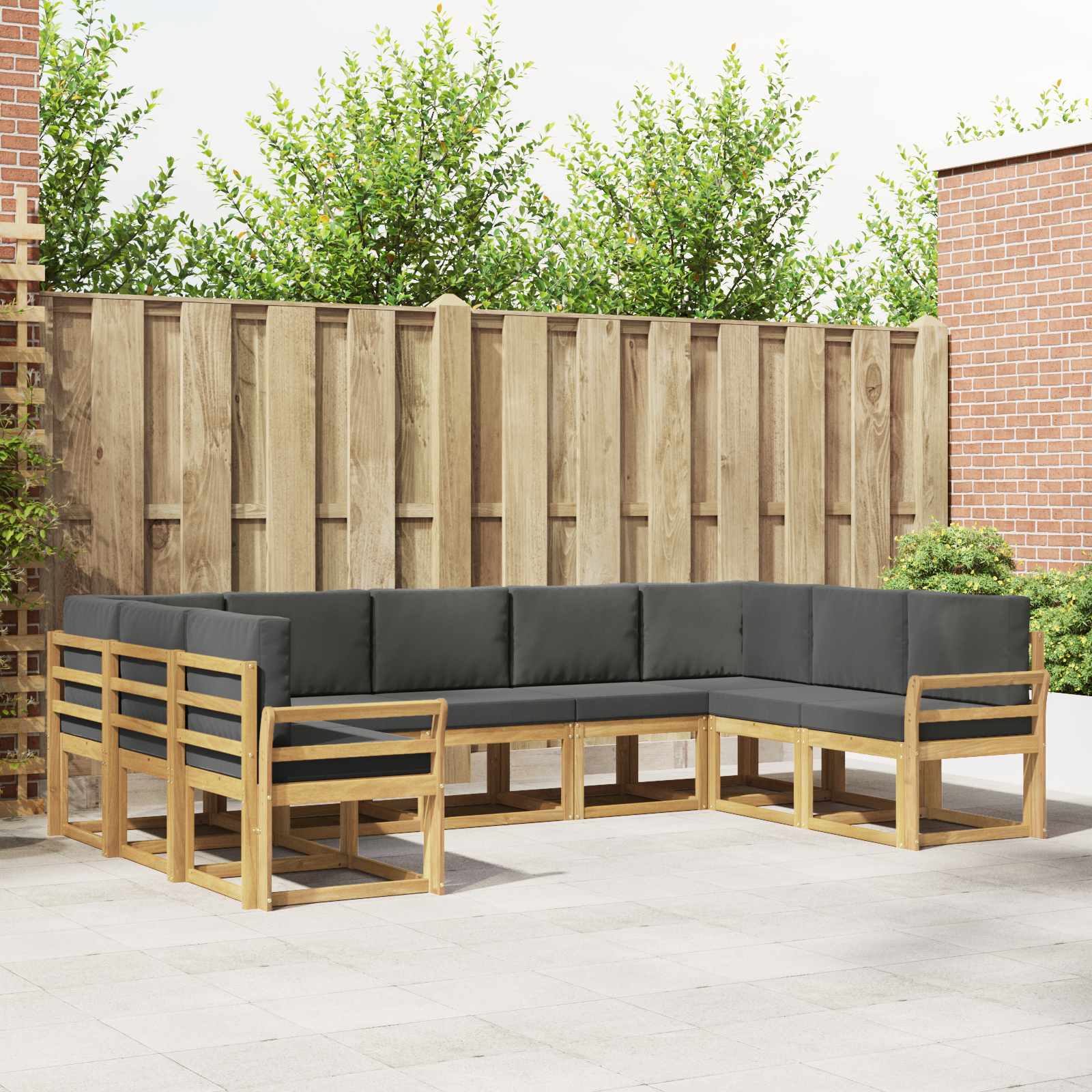 vidaXL Zestaw sof na zewnątrz z poduszką 9 pcs Biały i antracyt