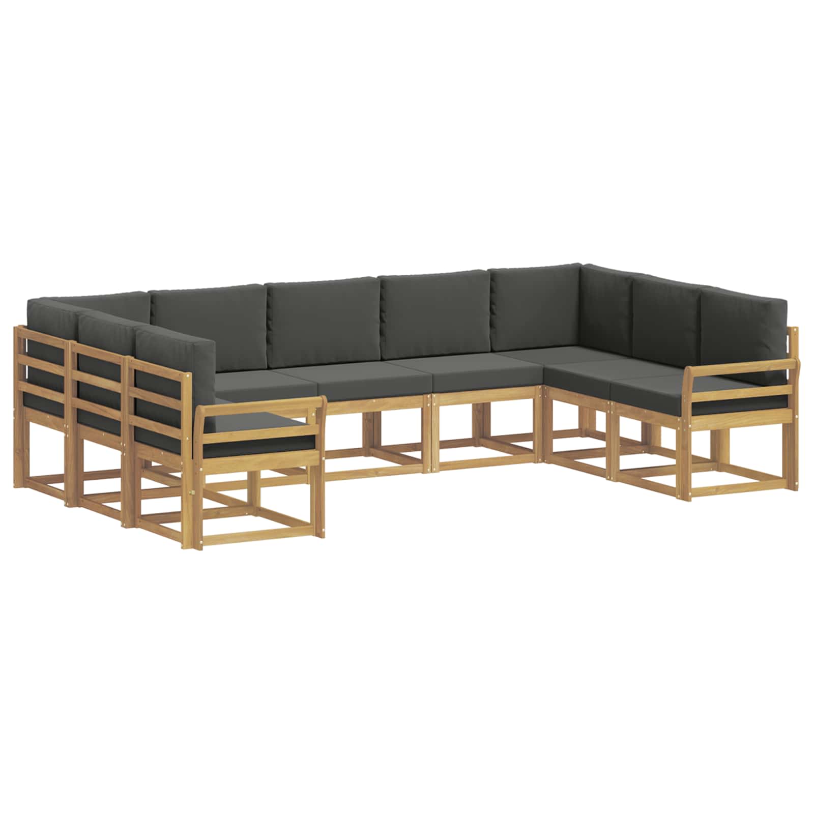vidaXL Zestaw sof na zewnątrz z poduszką 9 pcs Biały i antracyt
