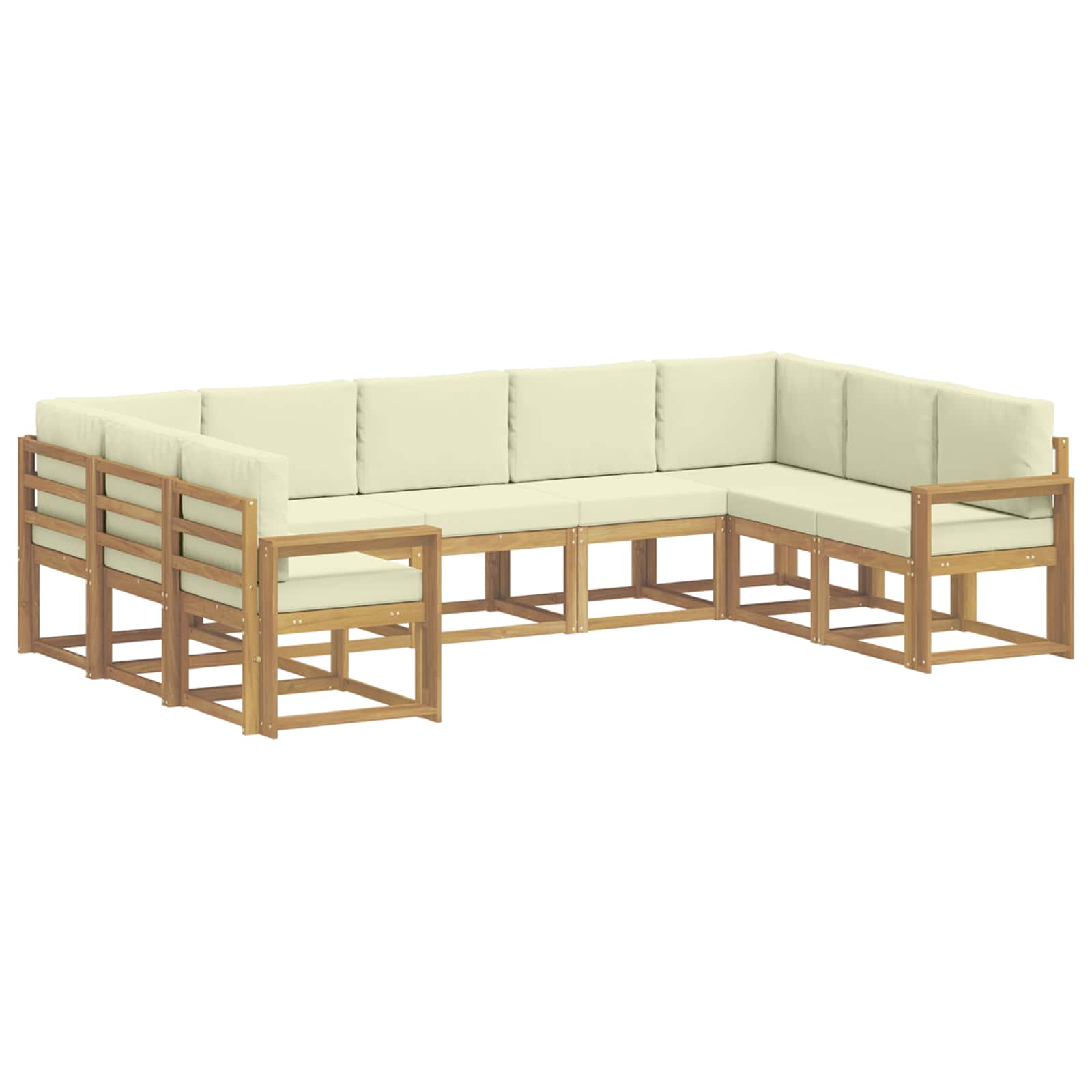 vidaXL Zestaw sof na zewnątrz z poduszką 9 pcs Biały i kremowy