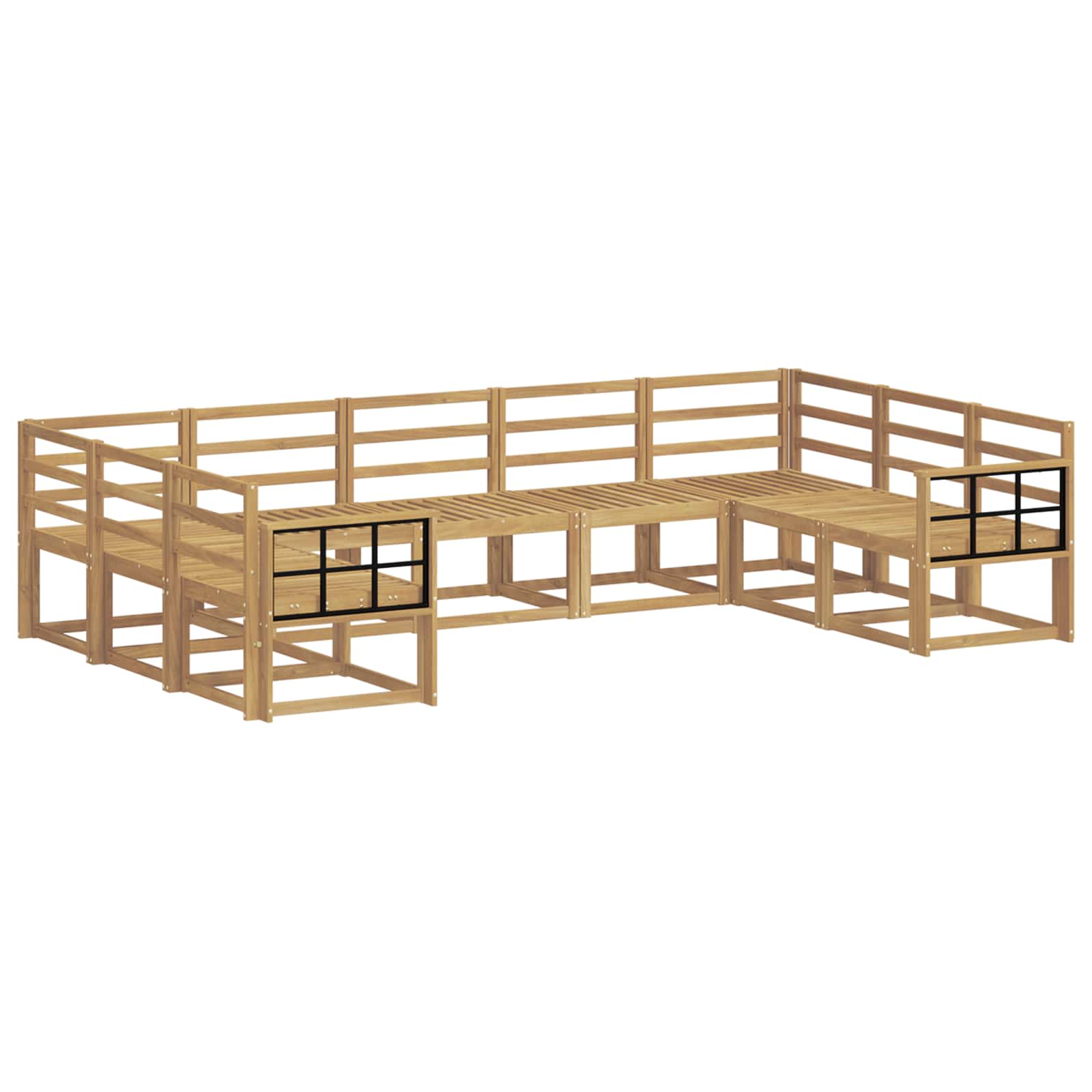 vidaXL Zestaw sof na zewnątrz 9 pcs Biały Lite Drewno Akacji