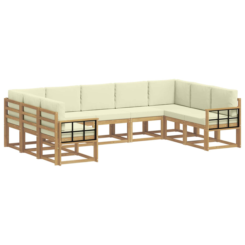 vidaXL Zestaw sof na zewnątrz z poduszką 9 pcs Biały i kremowy