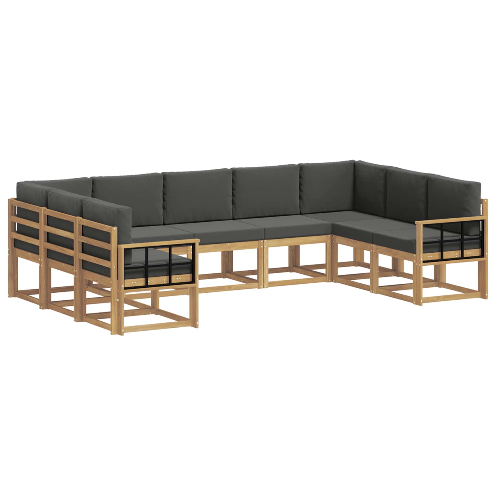 vidaXL Zestaw sof na zewnątrz z poduszką 9 pcs Biały i antracyt
