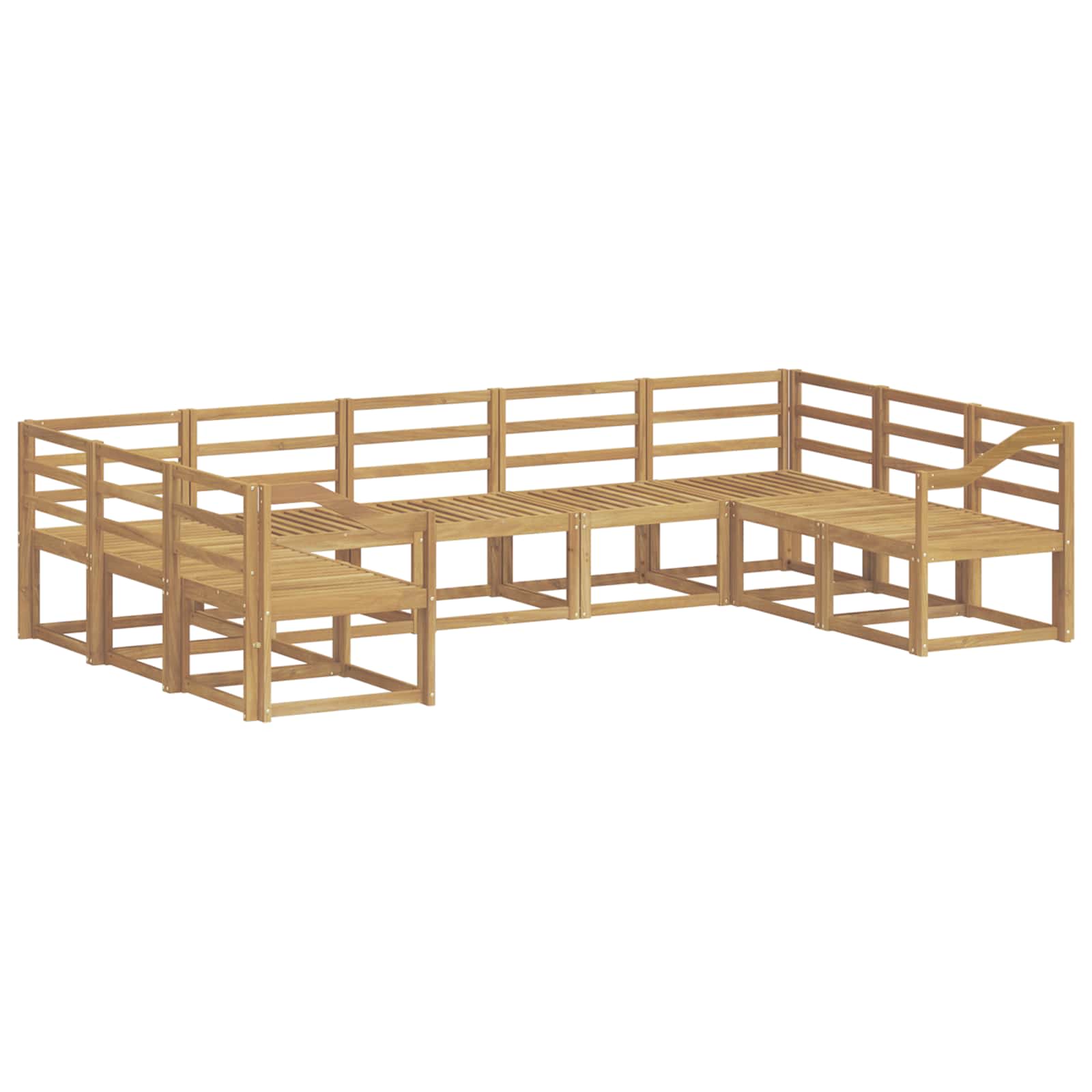 vidaXL Zestaw sof na zewnątrz 9 pcs Biały Lite Drewno Akacji