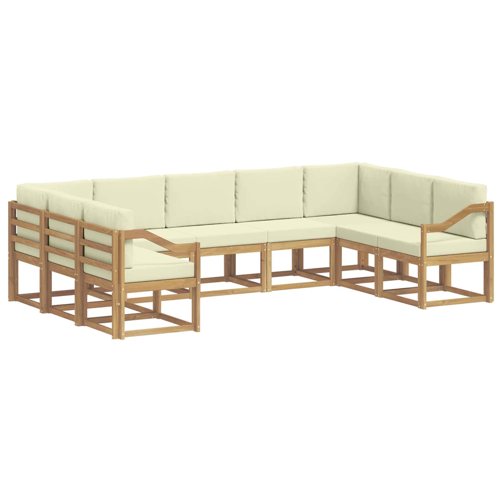 vidaXL Zestaw sof na zewnątrz z poduszką 9 pcs Biały i kremowy